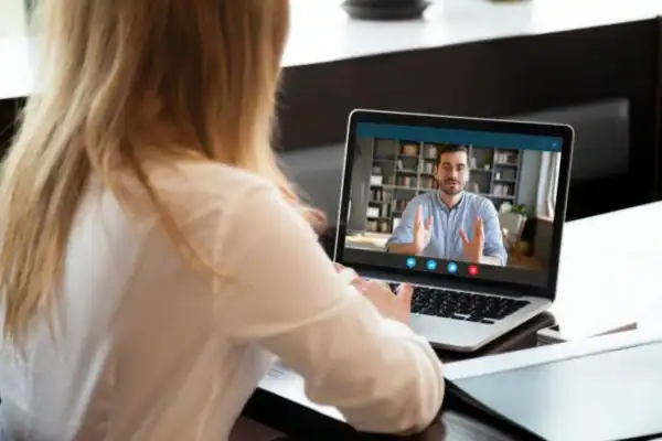 image of woman attending online mediation Essex speak to our team today!